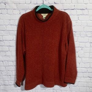 L.L.Bean Womens Sherpa Mock Neck Pullover Red Sz XL Fleece Layer Outdoor Casual